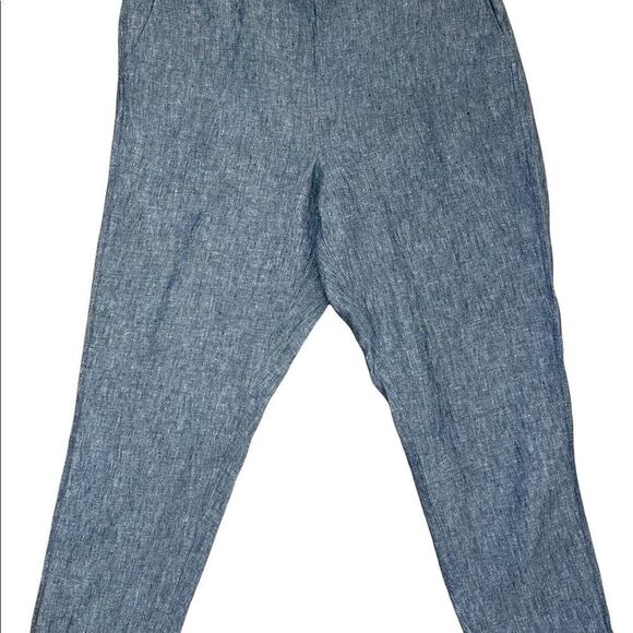 J. Jill Love Linen Cropped Pants Elastic Waist Size L - Picture 7 of 9